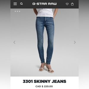 Brand New with tag G-Star 3301 skinny jeans 25W 32L